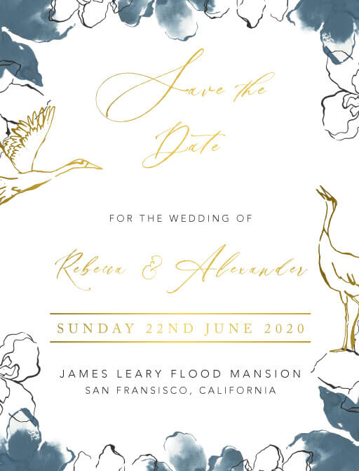Swan Frame Save The Date Cards by Joy