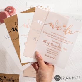 Unique Custom We Do Foil-Pressed Vellum Wedding Invitations Swfi019