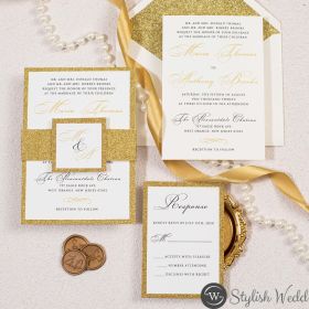 Modern Simple Calligraphy Uv Thermography Wedding Invitations Swi005