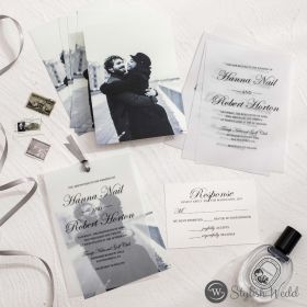 Modern Photo Vellum Layered Wedding Invitation Swvl016