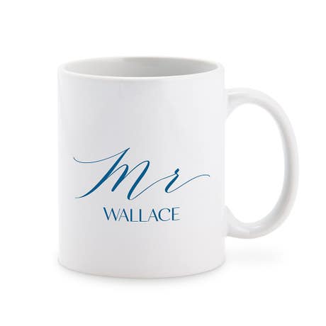 Custom White Ceramic Coffee Mug - Mr.