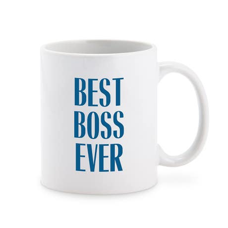 Custom White Ceramic Coffee Mug - Best Boss Ever Bold
