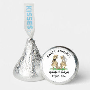 T-Rex Bride and Groom Dinosaur Wedding Custom Hershey®'s Kisses®