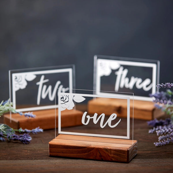 Table Numbers Floral Acrylic Sign