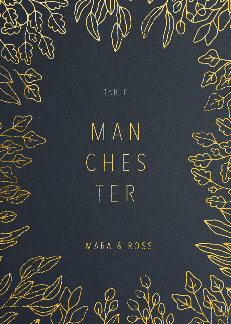 Gold Foil FrameTable Number by Joy