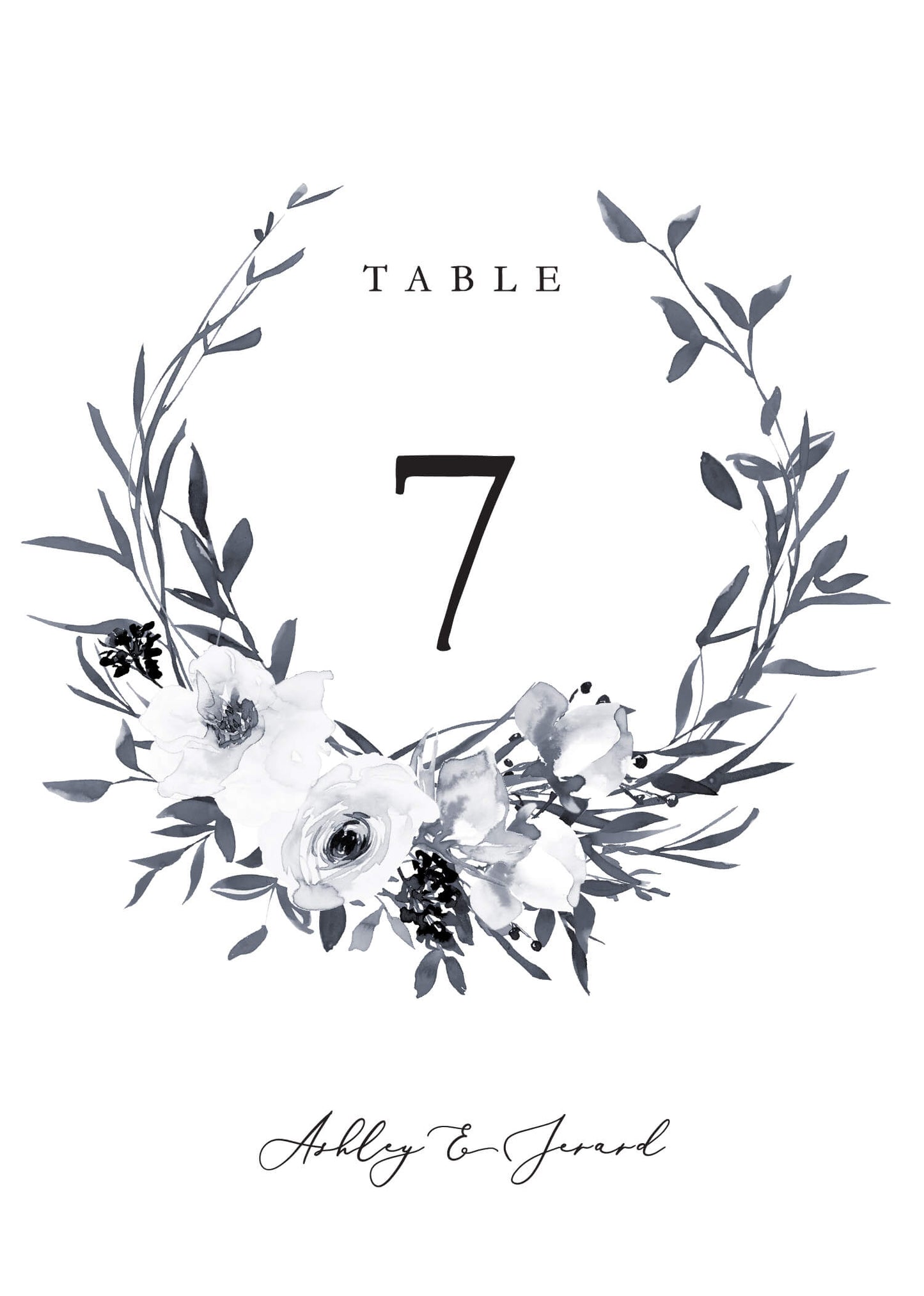 Floral Crown ClassicTable Number by Joy
