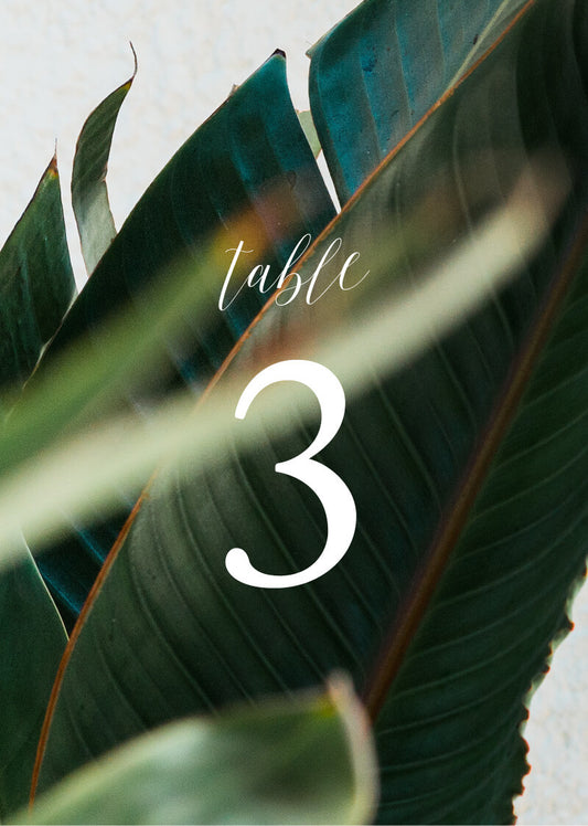 Tropical LeavesTable Number by Inggrid H.