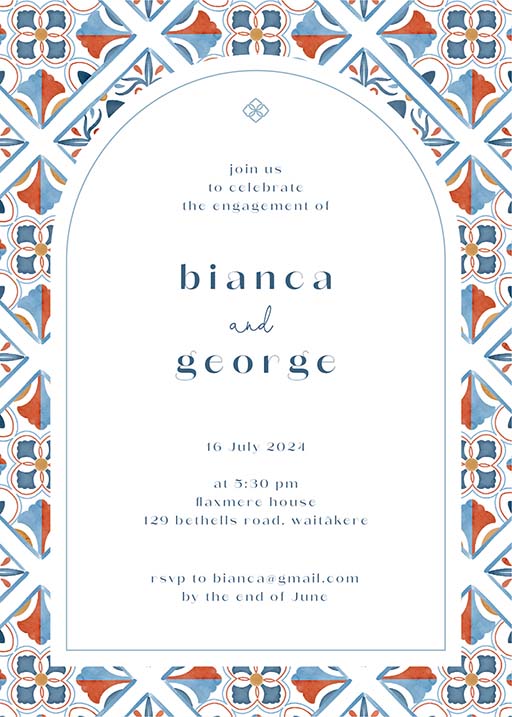 Talavera Engagement Invitations by Joy