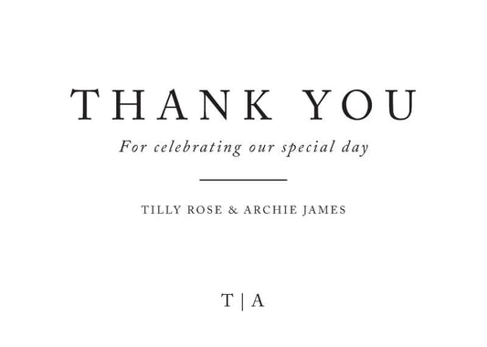 Black And White Thank You Card by Amelia S.