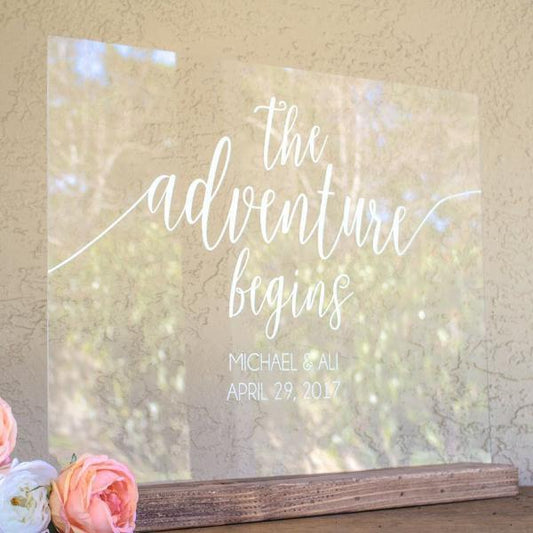 The Adventure Begins Wedding Welcome Sign