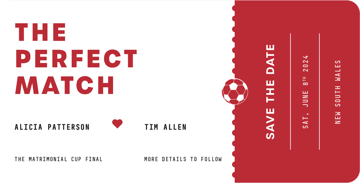 The Perfect Match Save The Date Cards by Putri N.