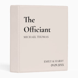 The Officiant Pastor Wedding Ceremony Organizer Mini Binder