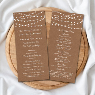 The Rustic Kraft String Lights Wedding Collection Program