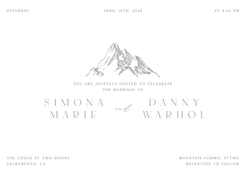 The Summit Wedding Invitations by Inggrid H.