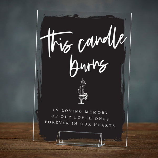 This Candle Burns Halloween Acrylic Wedding Sign
