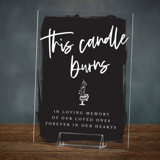 This Candle Burns Halloween Acrylic Wedding Sign