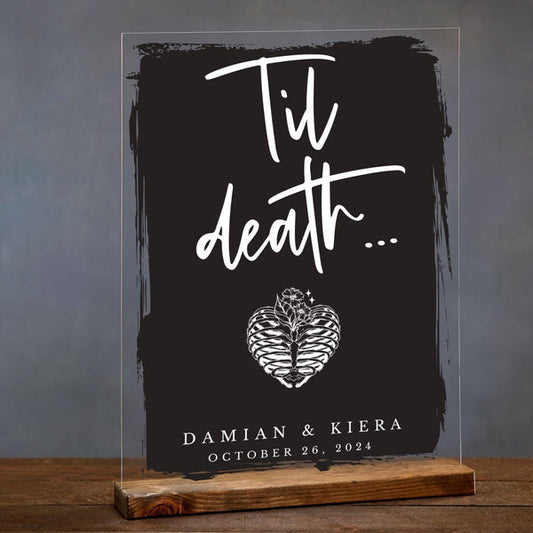Til Death Halloween Acrylic Wedding Welcome Sign