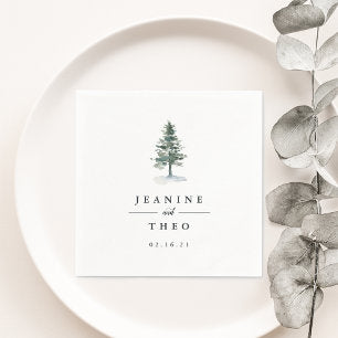 Timber Grove Personalized Wedding Napkins
