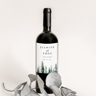 Timber Grove Personalized Wedding Wine Label