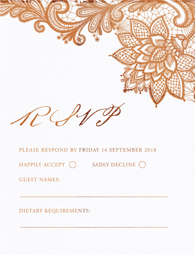 Tirumana Henna RSVP Cards by Phabo R.