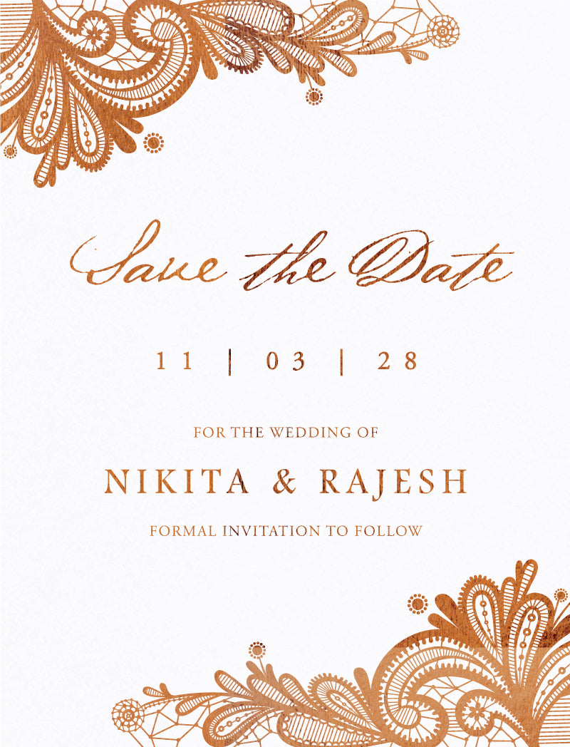 Tirumana Henna Save The Date Cards by Phabo R.