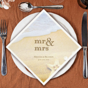 Tropical Starfish Beach Wedding Napkins