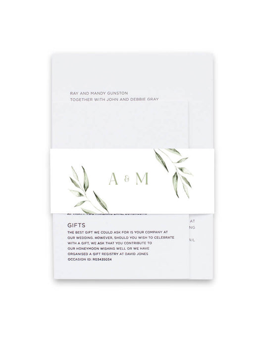 Tropical Botanical Invitation Belly Band by Joy