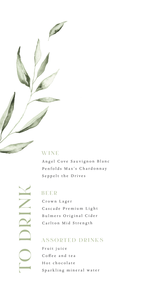Tropical BotanicalMenu Cards by Joy