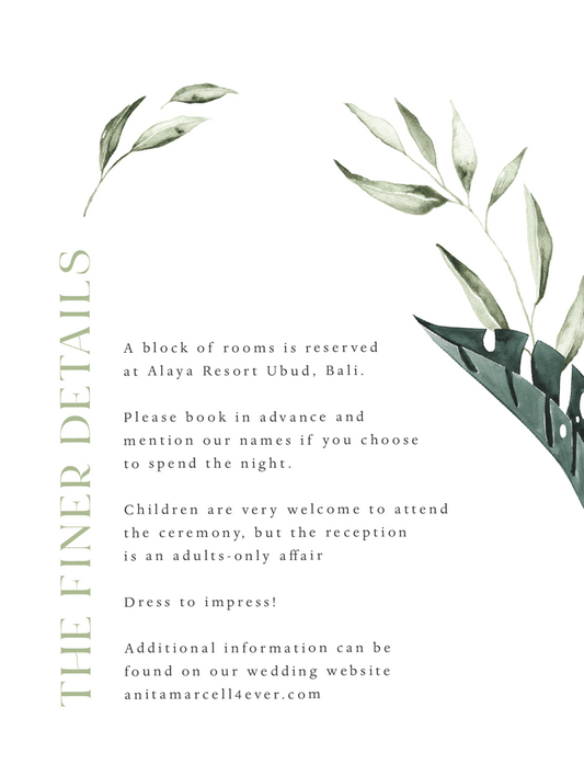 Tropical Botanical Information Card by Joy