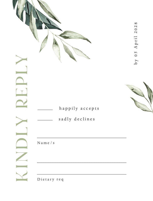 Tropical Botanical RSVP Cards by Joy