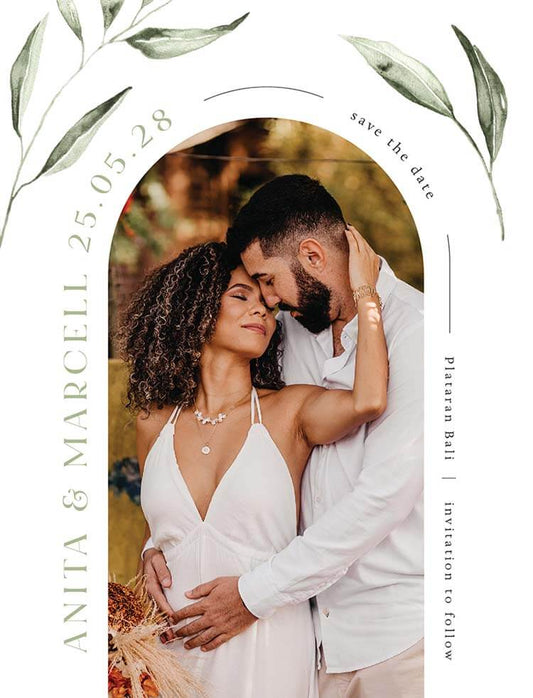 Tropical Botanical Save The Date Cards by Joy