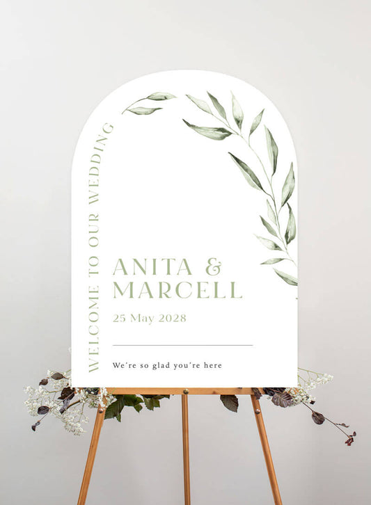 Tropical Botanical Wedding Sign by Joy