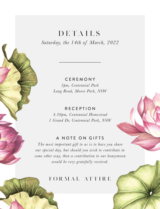 Tropical Oasis Information Card by Amelia S.