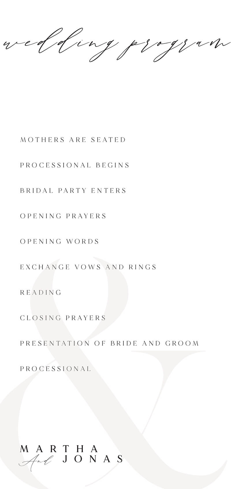 Tulips Wedding Program by Shab M.