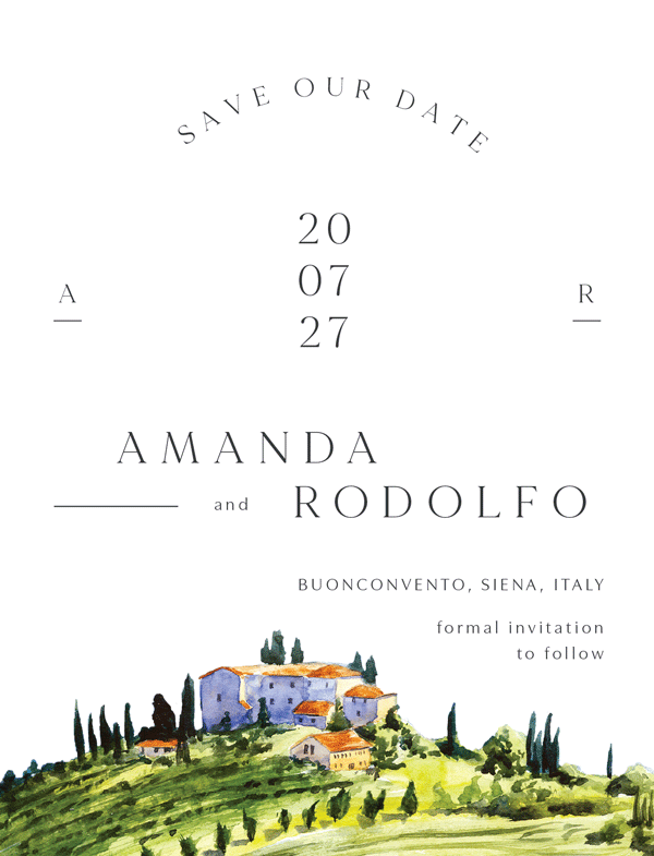 Tuscany Save The Date Cards by Yunita Y.