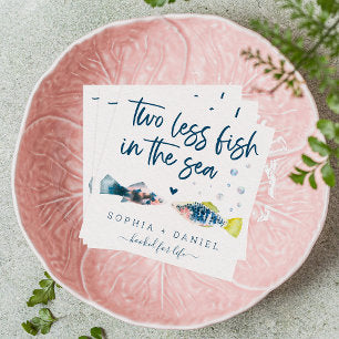 Two Less Fish In The Sea Wedding Napkins