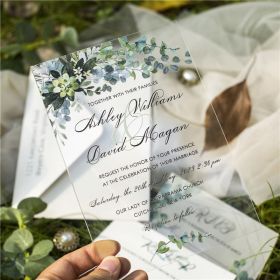 Unique Greenery Eucalyptus Acrylic Wedding Invitations CAX071