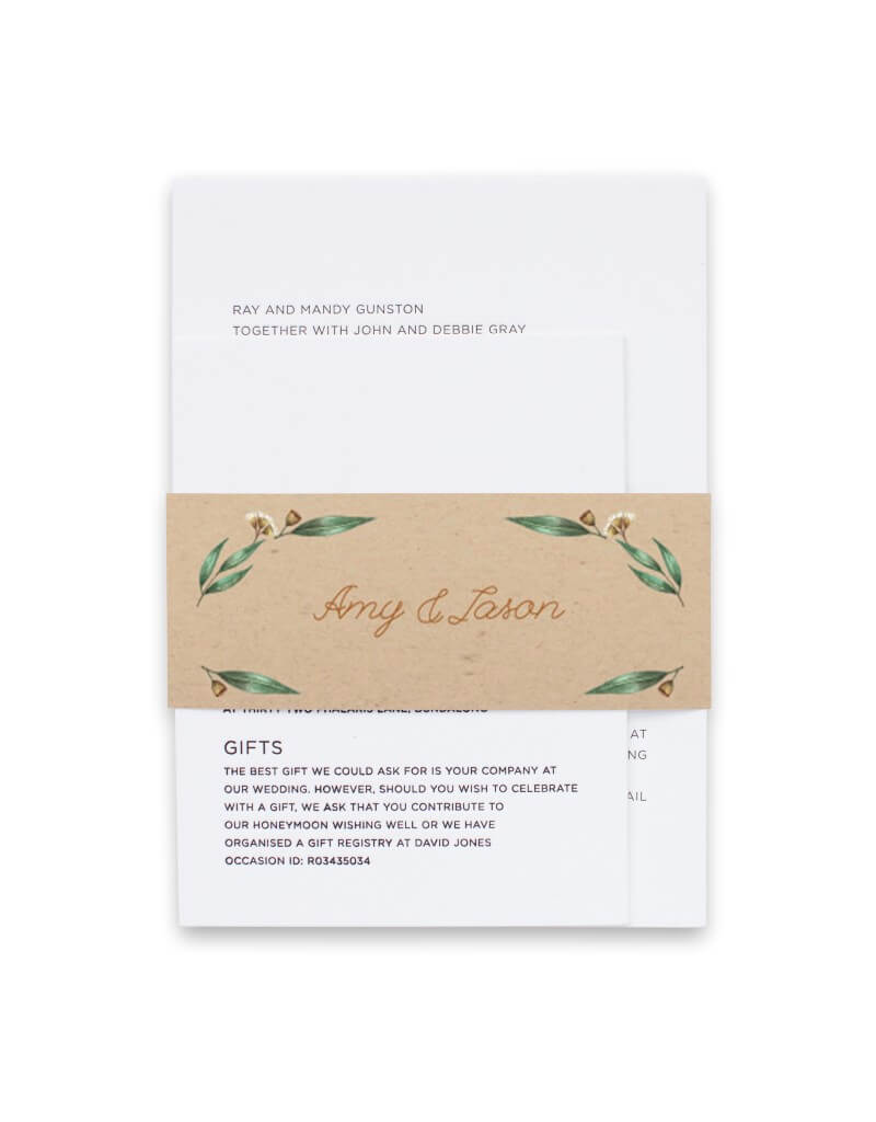 Under The Eucalyptus Invitation Belly Band by Stefan A.