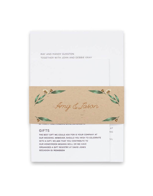 Under The Eucalyptus Invitation Belly Band by Stefan A.