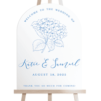 Summer Hydrangea Wedding Welcome Sign