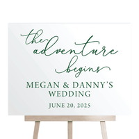 The Adventure Begins Wedding Welcome Sign