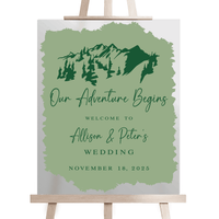 Our Adventure Begins Wedding Welcome Sign
