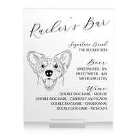 Custom Illustrated Pet Signature Drink Bar Menu