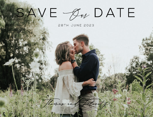 Verde Postcard Save The Date Cards by Jamie L.