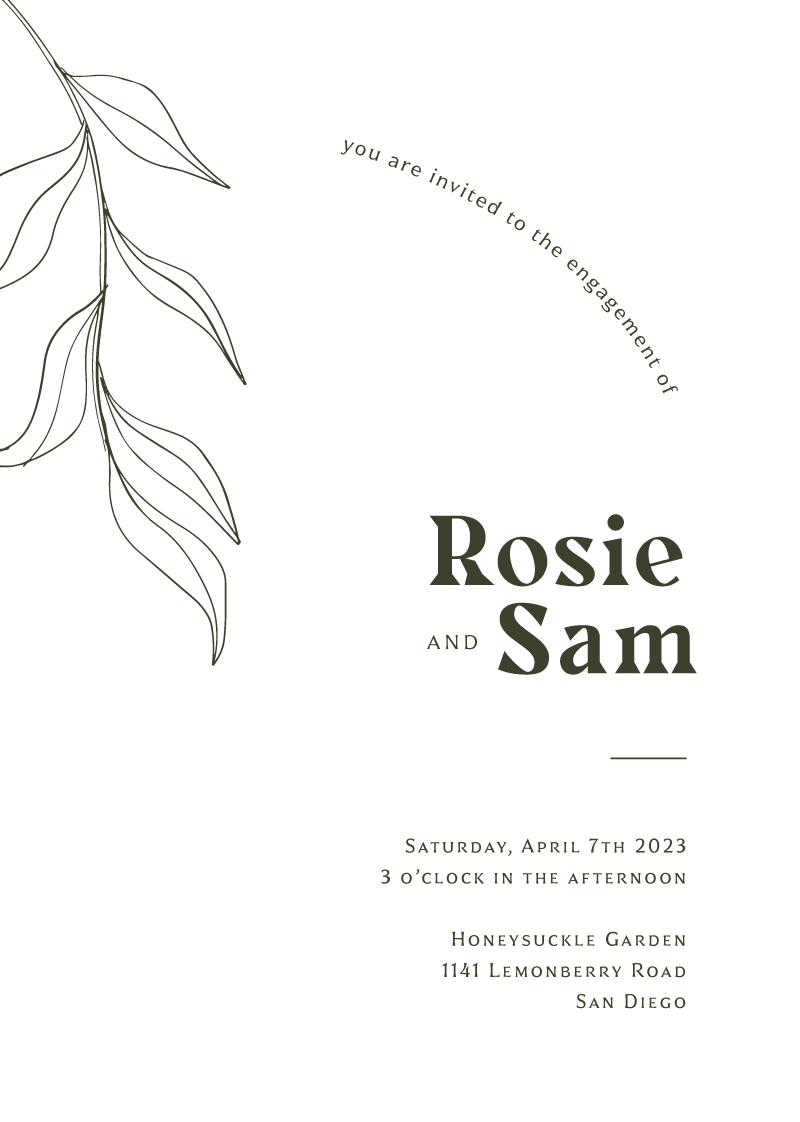 Verdure Engagement Invitations by Putri N.