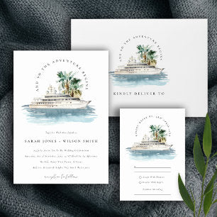 Elegant Dusky Cruise Ship Palm Seascape Wedding Napkins