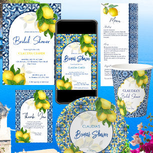 Blue tiles and lemon Amalfi Positano wedding favor