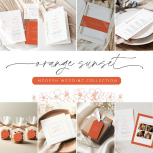 Modern Orange Typography Wedding Welcome Poster