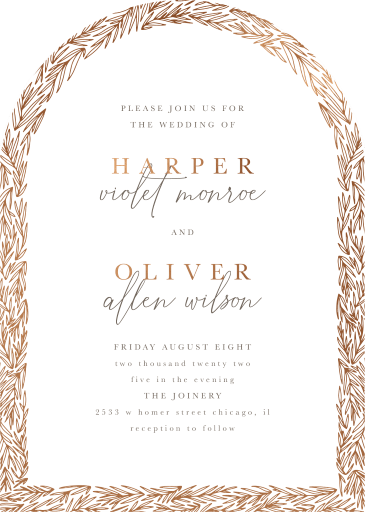 Vine Arch Wedding Invitations by Daisy R.