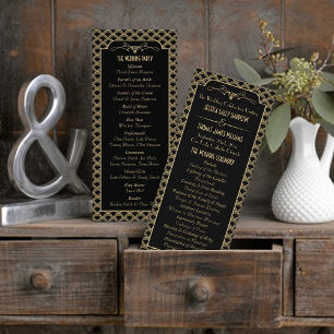 Vintage 1920's Art Deco Gatsby Wedding Collection Program